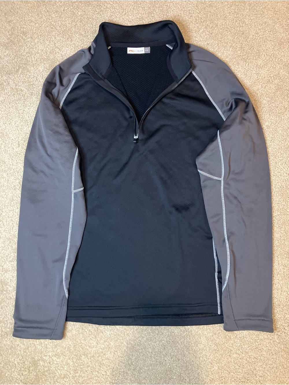 KJUS Performance Quarter-Zip Jacket in Black and Gray - Men's 54/XL